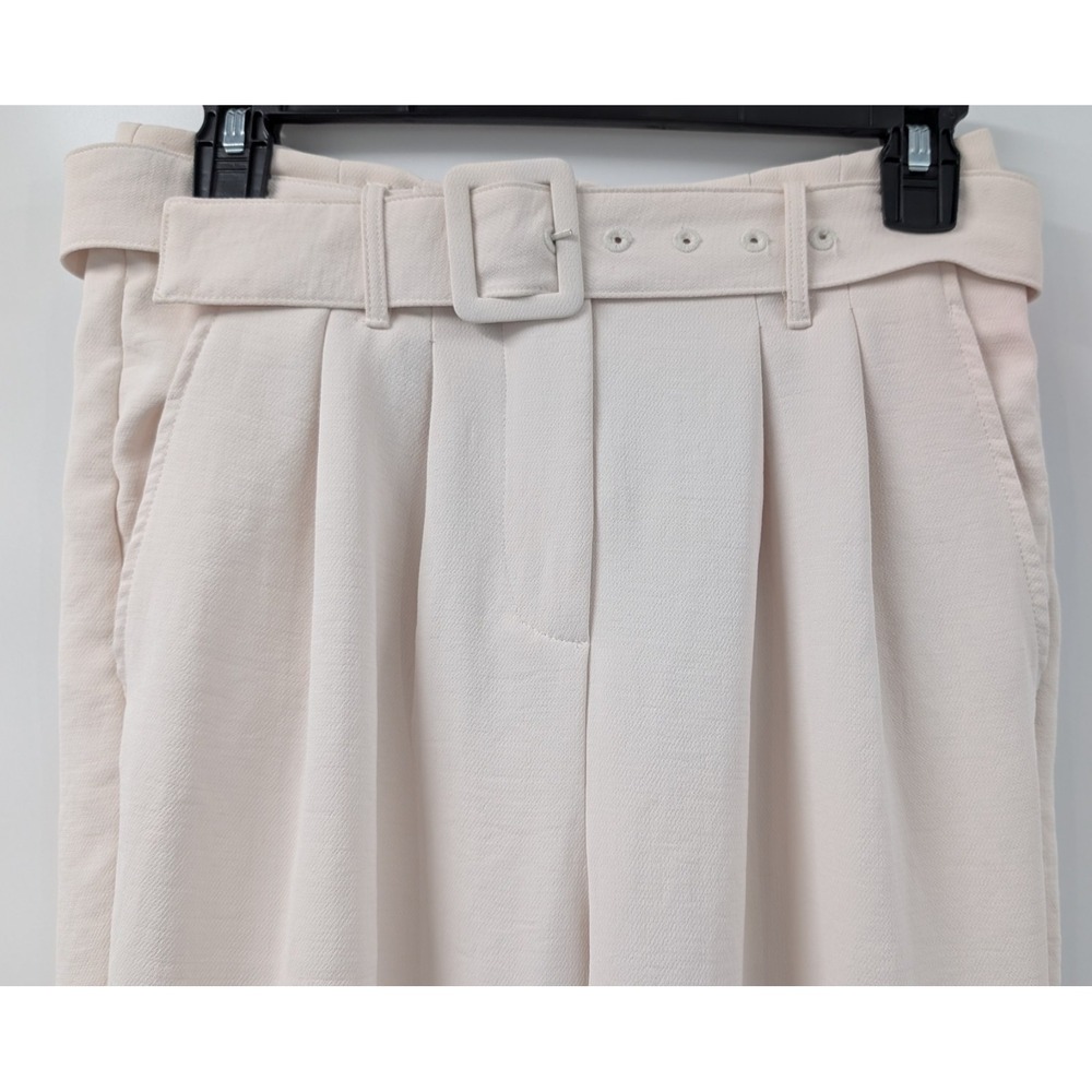 ASTR The Label Pants Women's size Small Belted Cropped Dress Pant‎ Cream - Picture 3 of 11